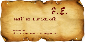 Haász Euridiké névjegykártya